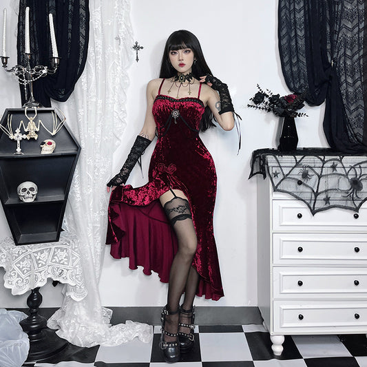 Women's Autumn Sexy Dress Christmas Elegant Dark Dresses