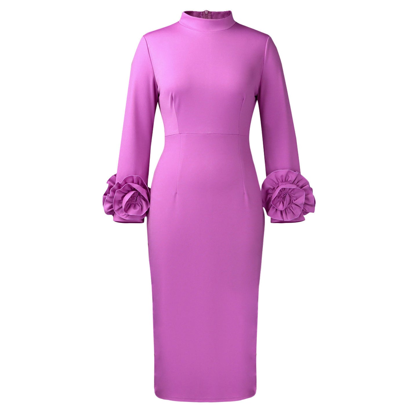 Half Turtleneck Elegant Slim Fit Ol Long Sleeve Dress