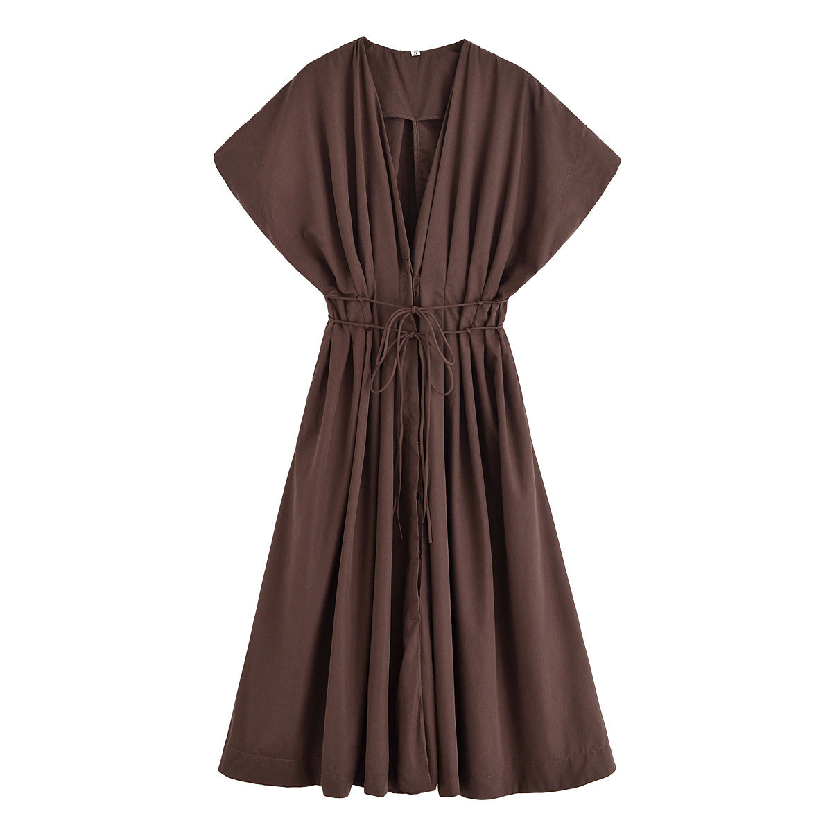 Women's Pullover Pleated Draping Shoulder Sleeve Midi Dresses