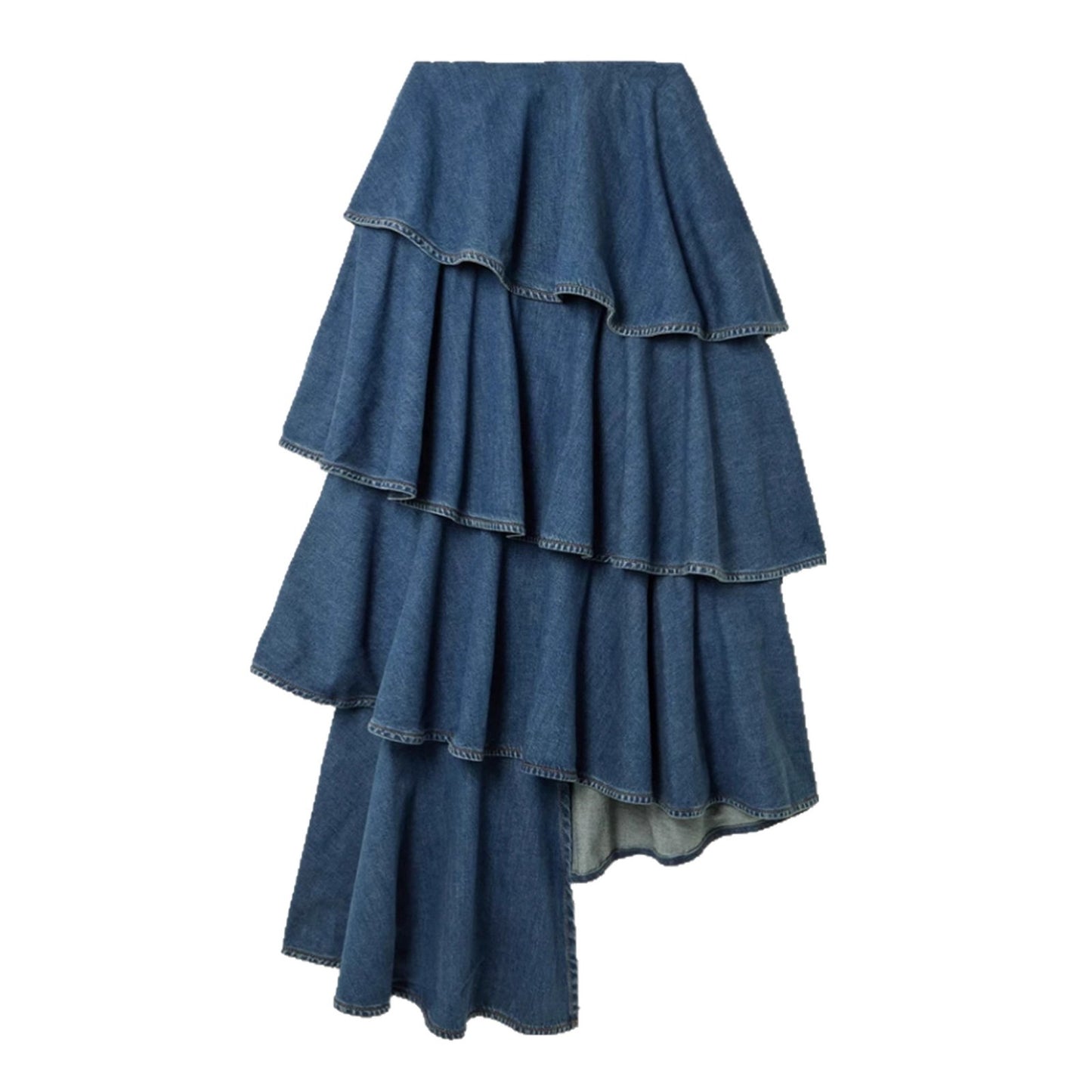 Women's Raglan Sleeve Loose Shirt Asymmetric Lotus Skirts