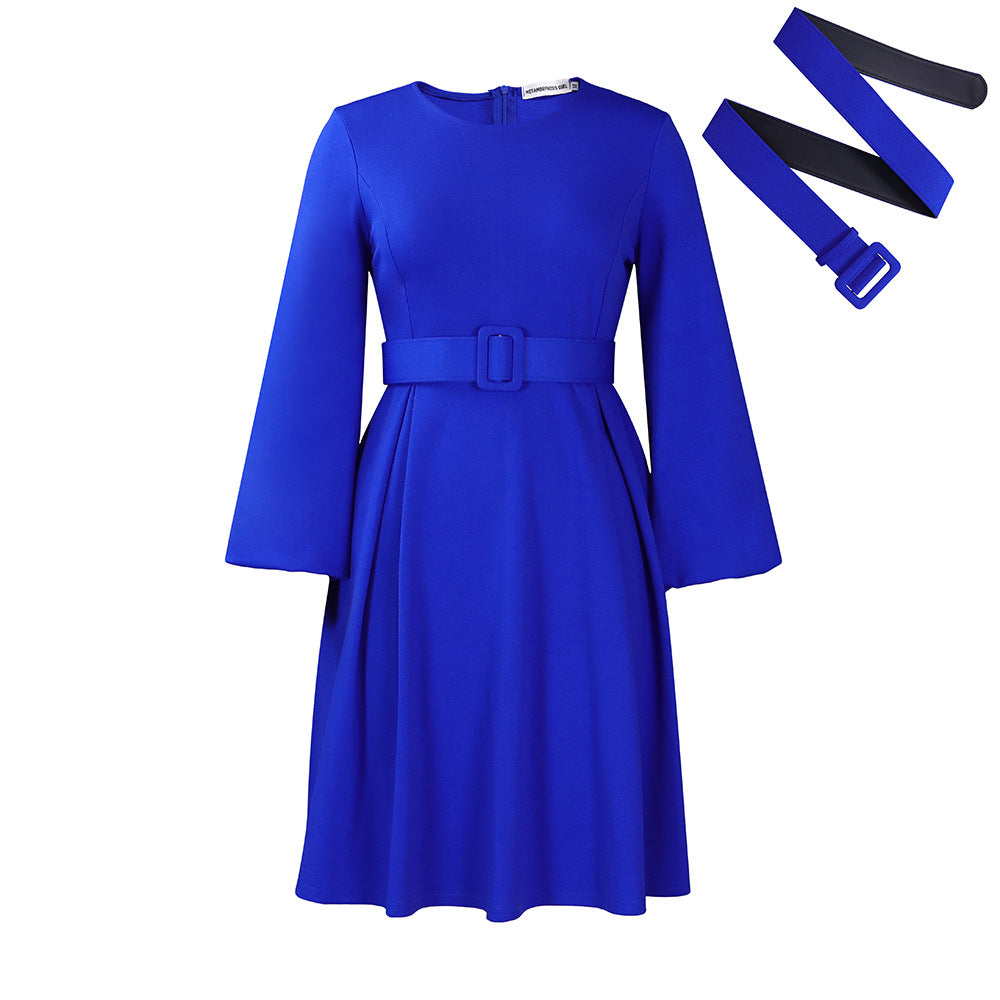 Women's Belt African Wear Long Sleeve Elegant Dress