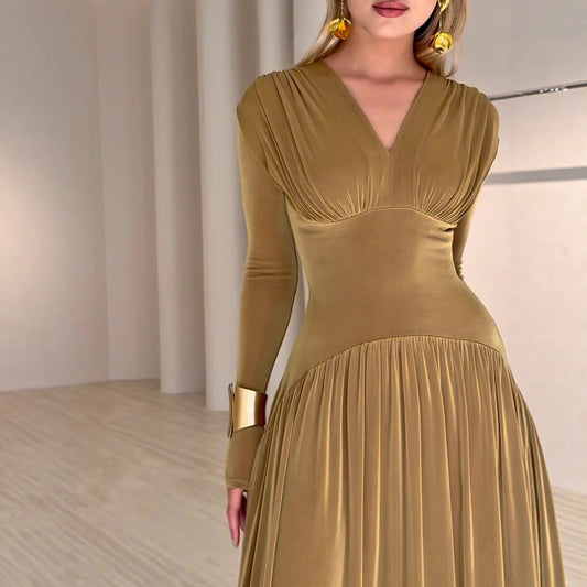 Women's Winter Elegant Long Sleeves Dress Fashion Dresses