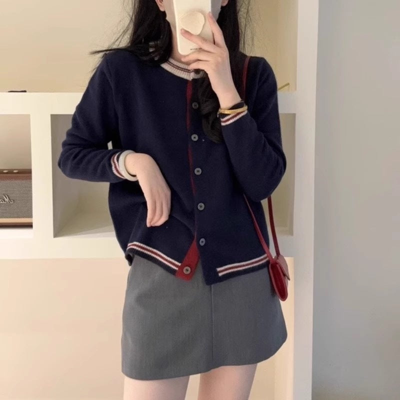 Women's Fog Gray Color Matching Inner Wear Women's Sweater