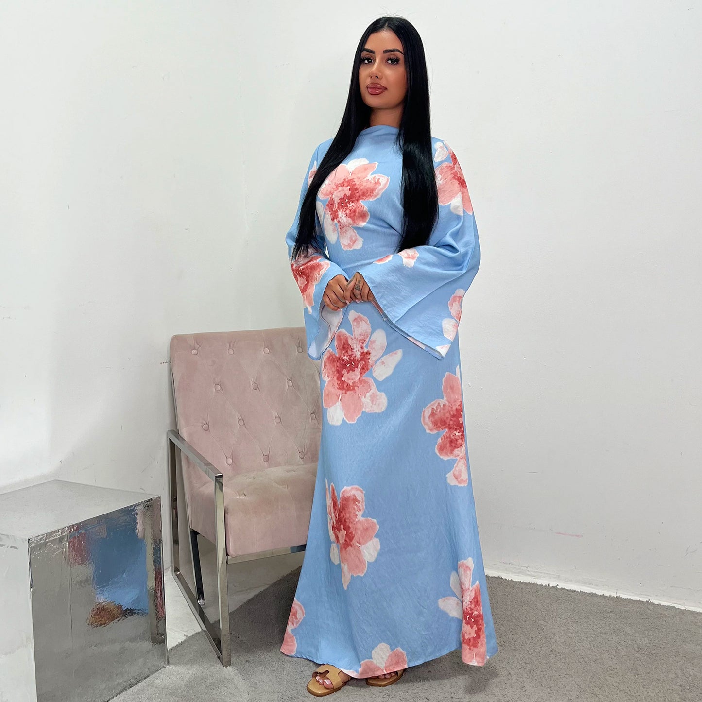 Pure Beautiful Printed Dress Waist Ankle Dresses