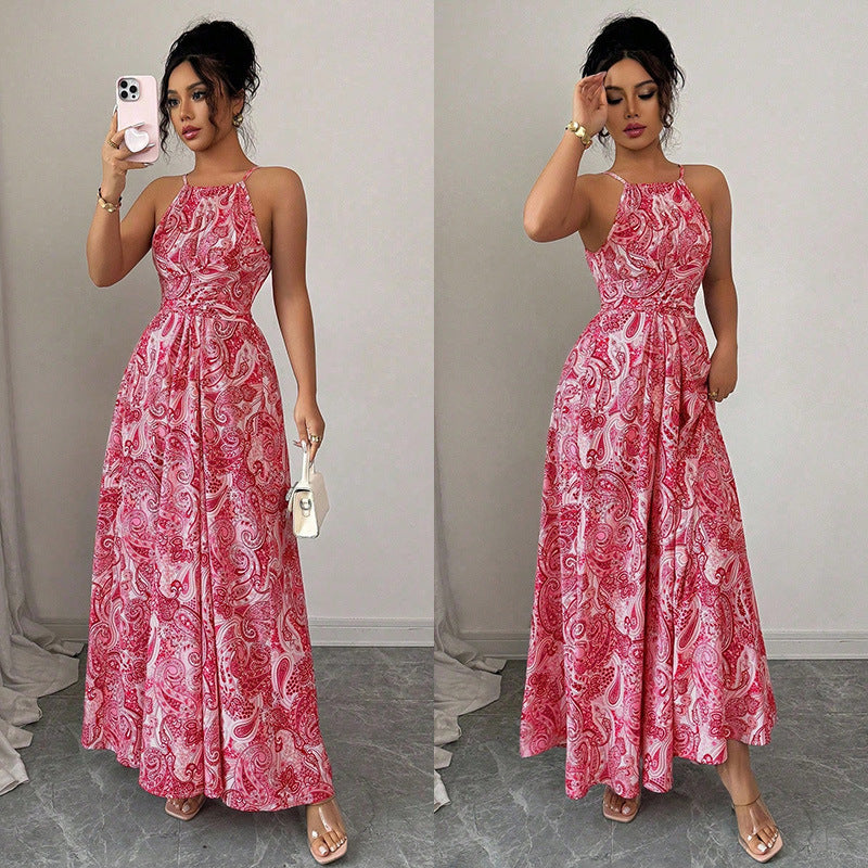 Style Backless Slip Waist Slim Fit Lady Temperament Dress
