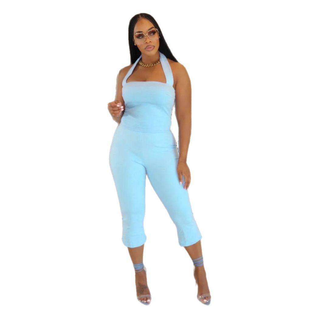 Women's Fashion Wear Backless Camisole Set Suits