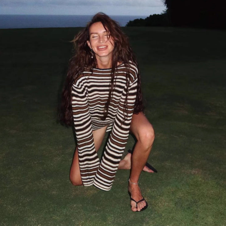 Wool Woolen T-shirt Straight Beach Bohemian Dresses