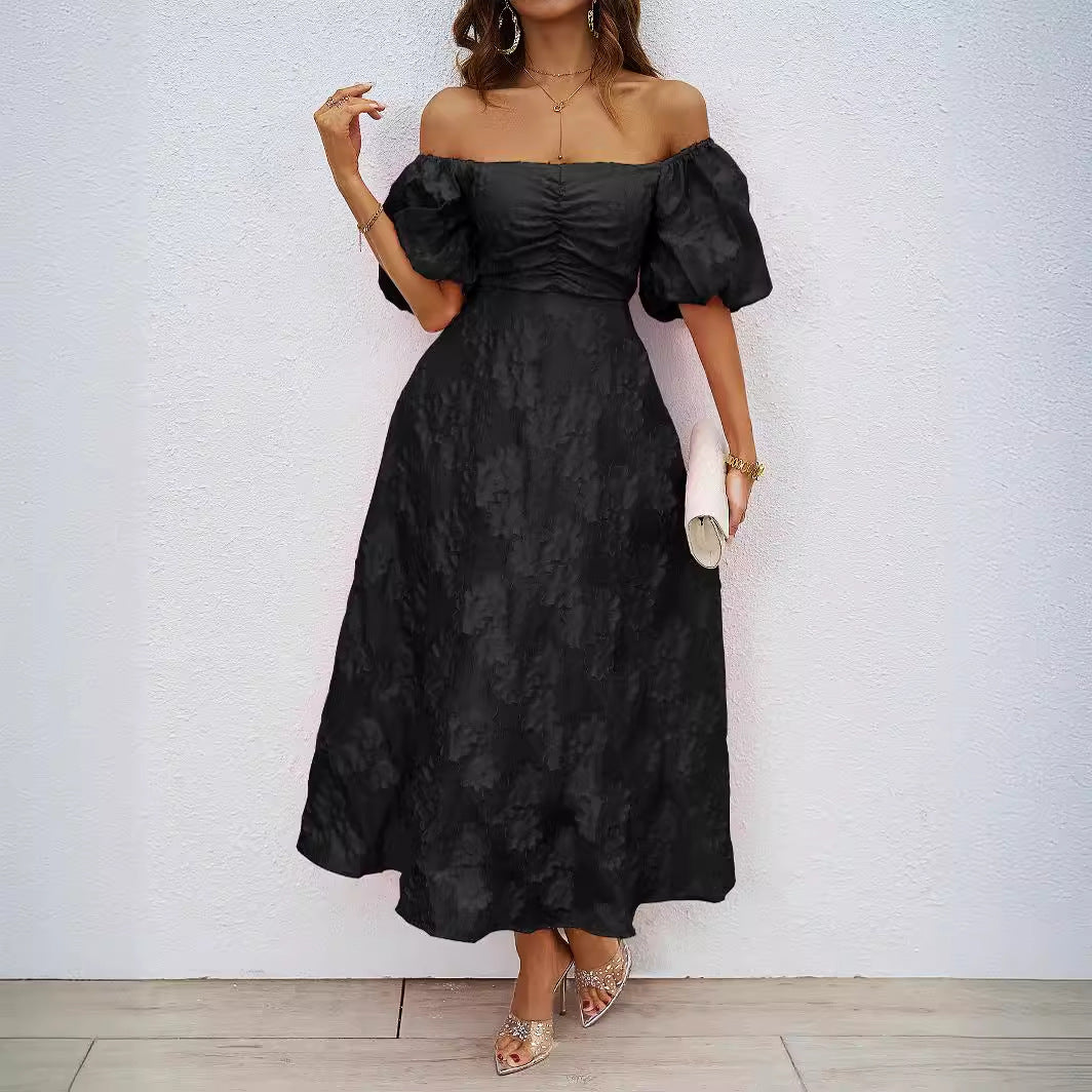 Women's Summer French Style Pettiskirt Puff Sleeve Dresses