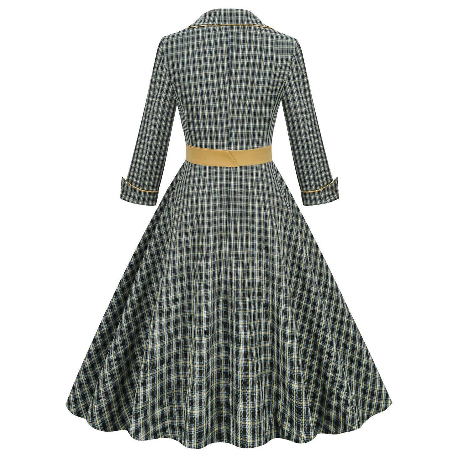 Court Retro Style British Lattice Slim Dresses