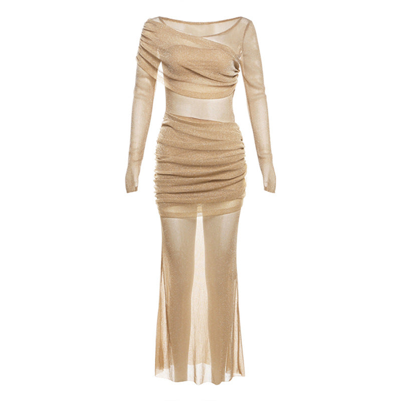 Women's Color Slim Fit High Waist Fashion Dresses