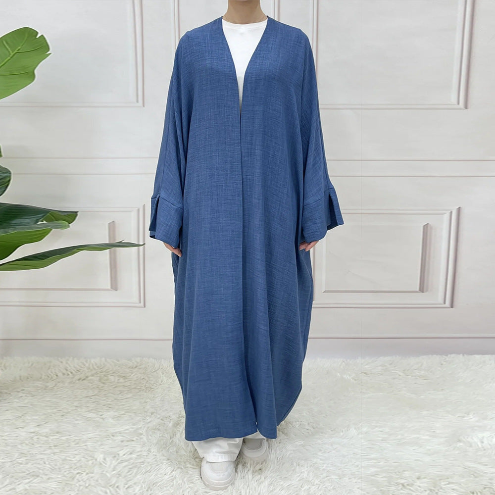 Muslim Two-tone Plain Long Sleeve Dress Dresses