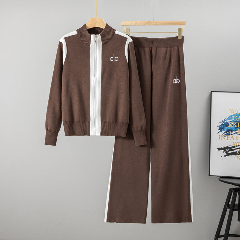 Women's Goods Casual Fashion Set Zipper Knit Pants