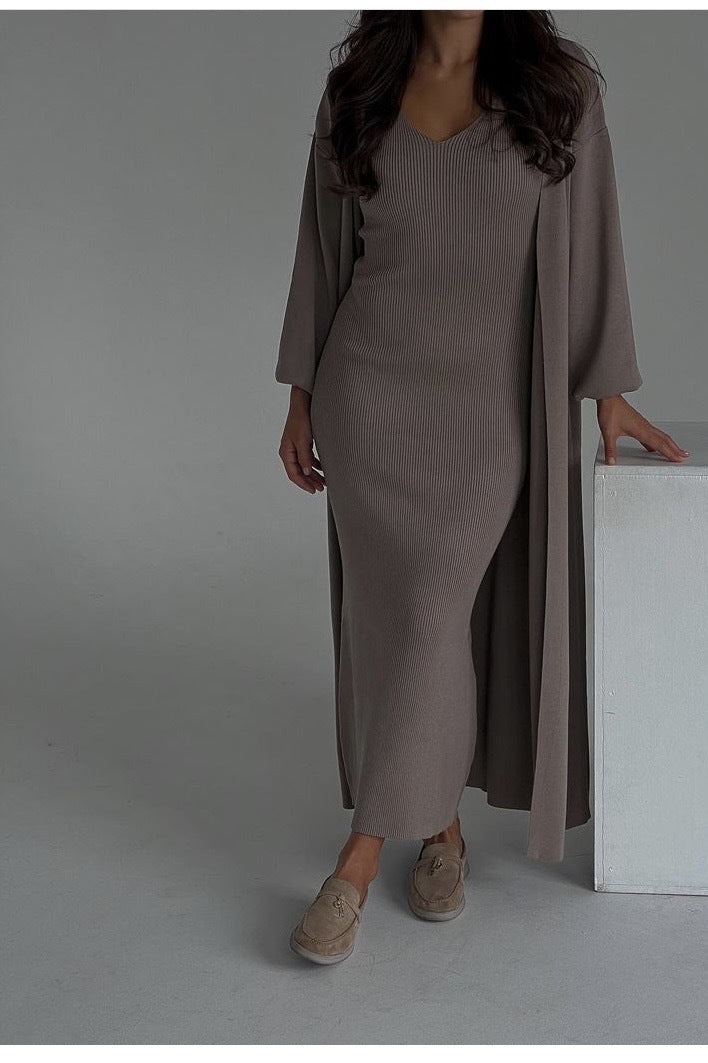 Women's Autumn Fashion Solid Color Long Dress Suits