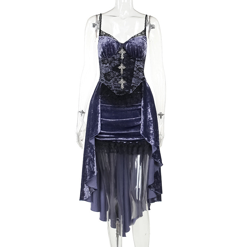 Women's Dark Style Elegant Sexy Slim Fit Purple Dresses