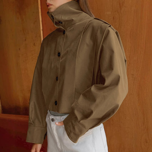 Lapel Simple Graceful Single Breasted Autumn Coats