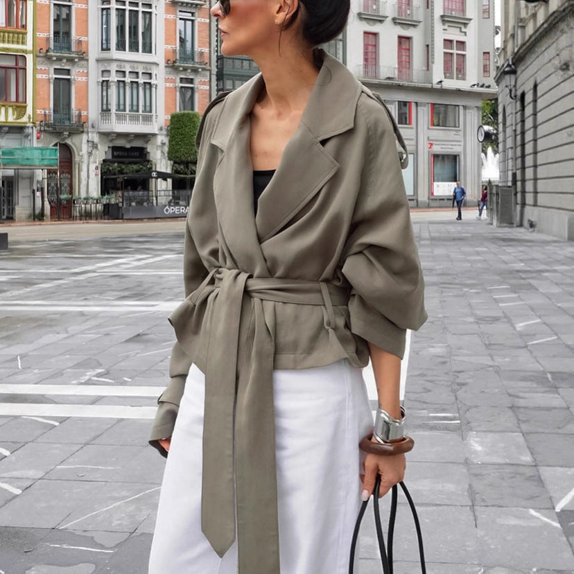 Women's High-grade French Style Large Lapel Trench Coats