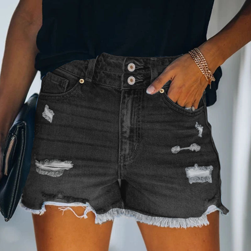 Women's For Workers Denim Four-color Ripped High Jeans