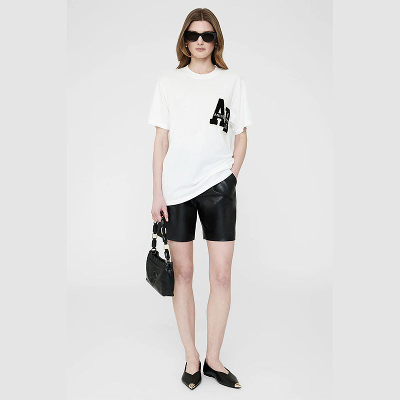 Women's North American Niche Special Embroidery Alphabet Blouses