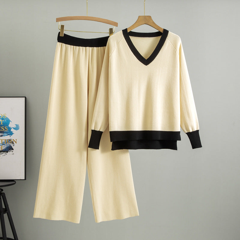 Women's Fashion Loose Casual Pullover Two-piece Set Suits