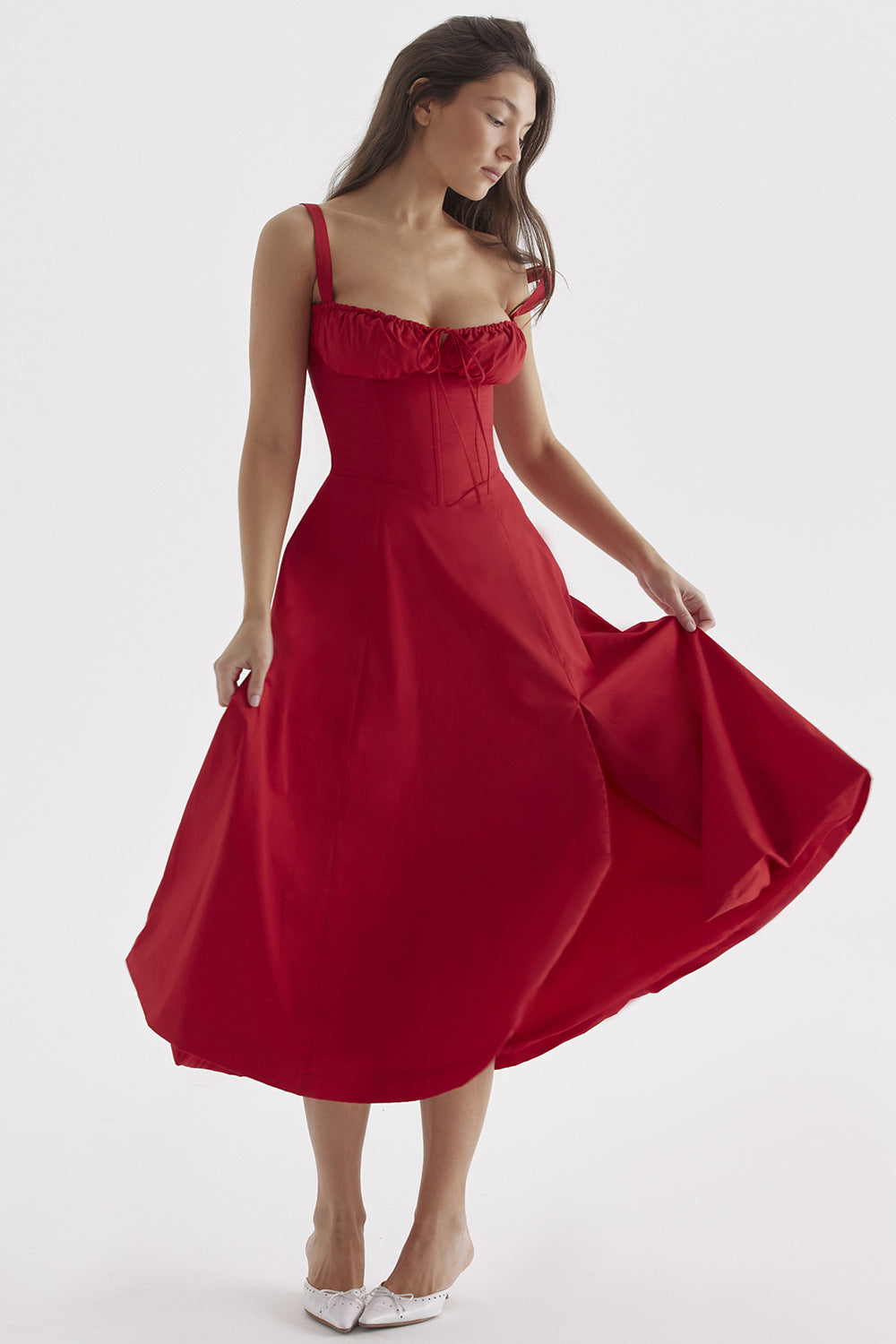 Floral Print Large Swing Dress With Dresses