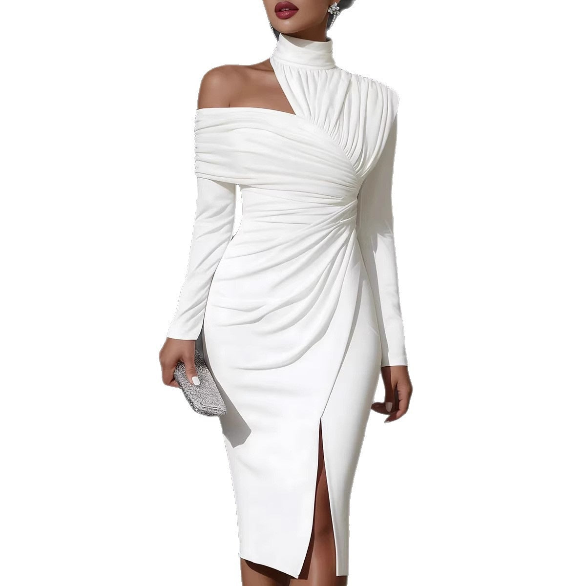 Women's Spring Solid Color Elegant Graceful Casual Dress