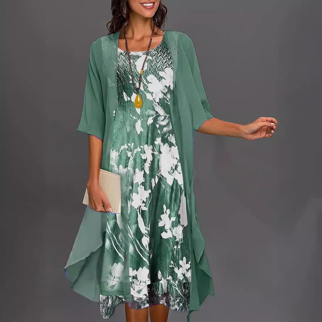 Innovative Fashion Elegant Chiffon Two-piece Set Dress