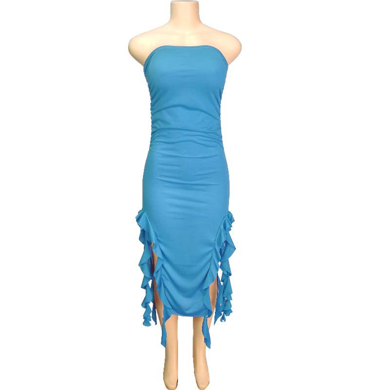 Women's Fashion Sexy Personalized Chest Wrap Irregular Dresses