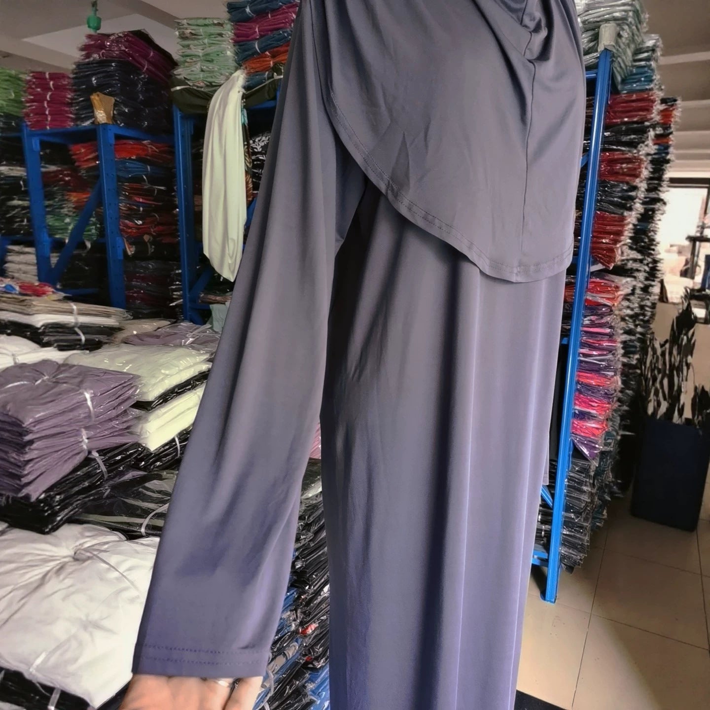 Charming Classic Solid Color Hooded Stitching Dress