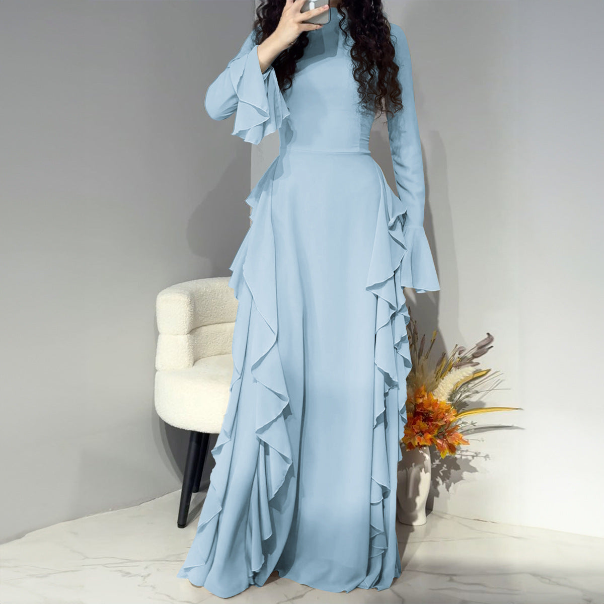 Comfortable Women's Fashion Long-sleeved Temperament Commute Dress