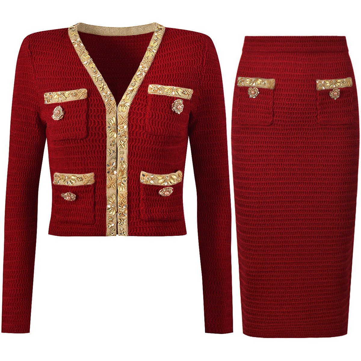 High Quality Fashion Knitted Sequin Bead Coats