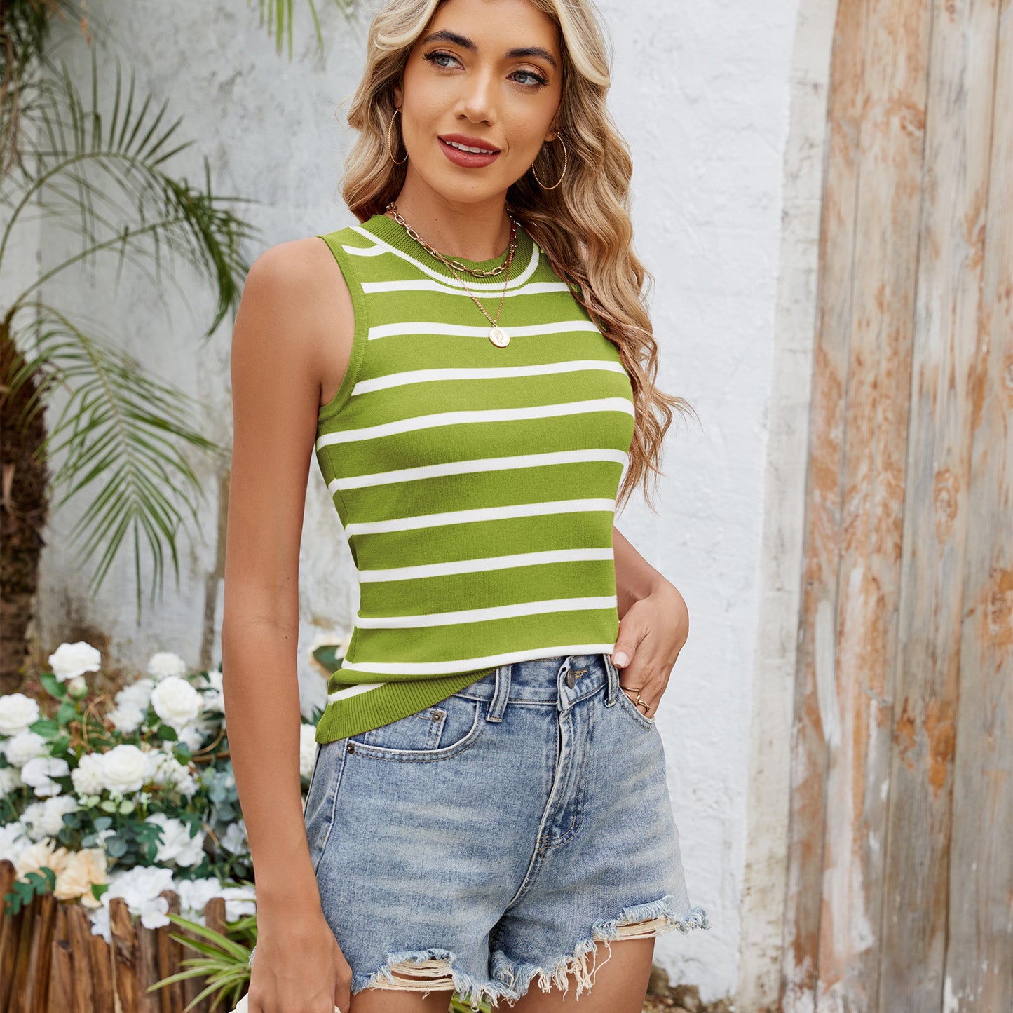 Women's Summer Vintage Stripe Hot Slim Fit Sweater