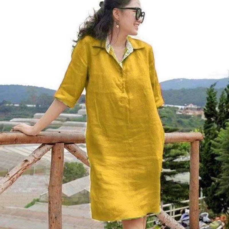 Women's Mom Design Sense Niche Loose Mid-length Dress
