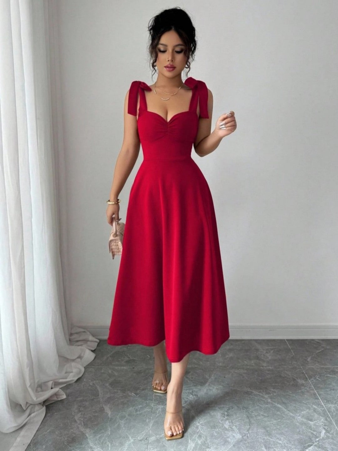 Women's Elegant Solid Color Strap Formal Dress