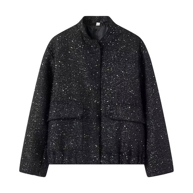 Women's French Style Fashion Loose Slimming Sequined Coats