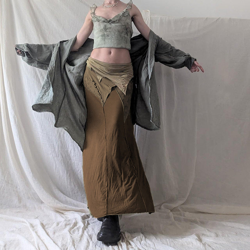 Ear Stitching Tied Niche Hot Puff Blouses