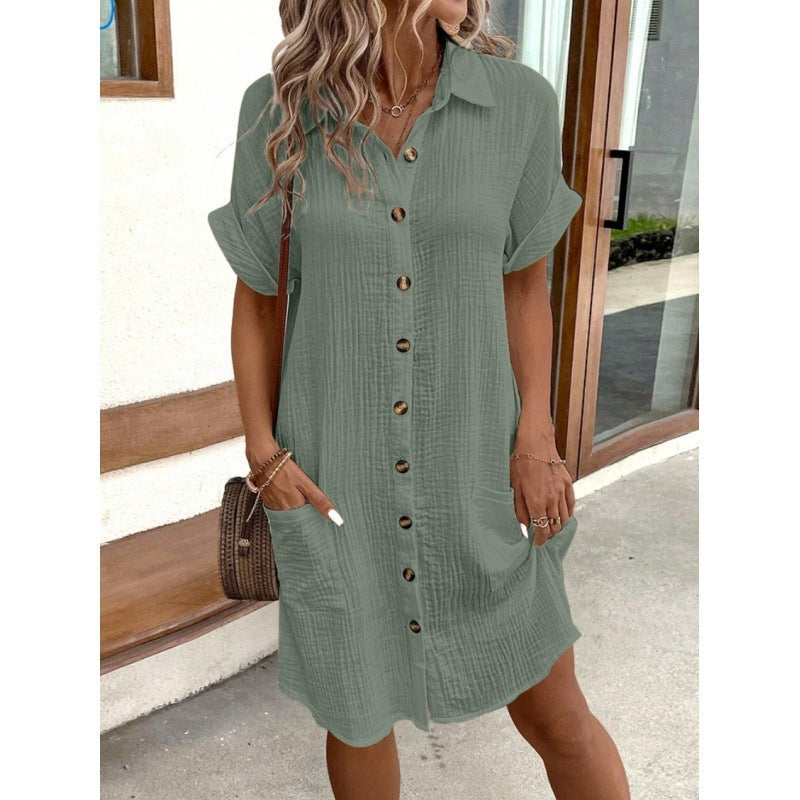 Women's Casual Loose Wear Short-sleeved High-grade Temperament Female Dress