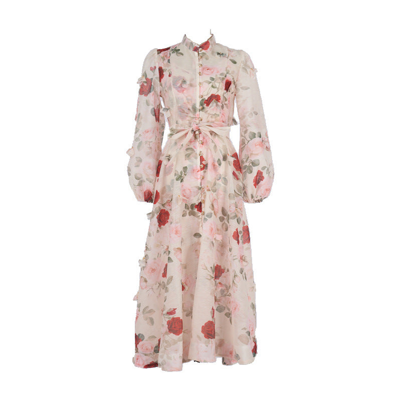 Catwalk Design Sense Hanging Flower Long Dresses