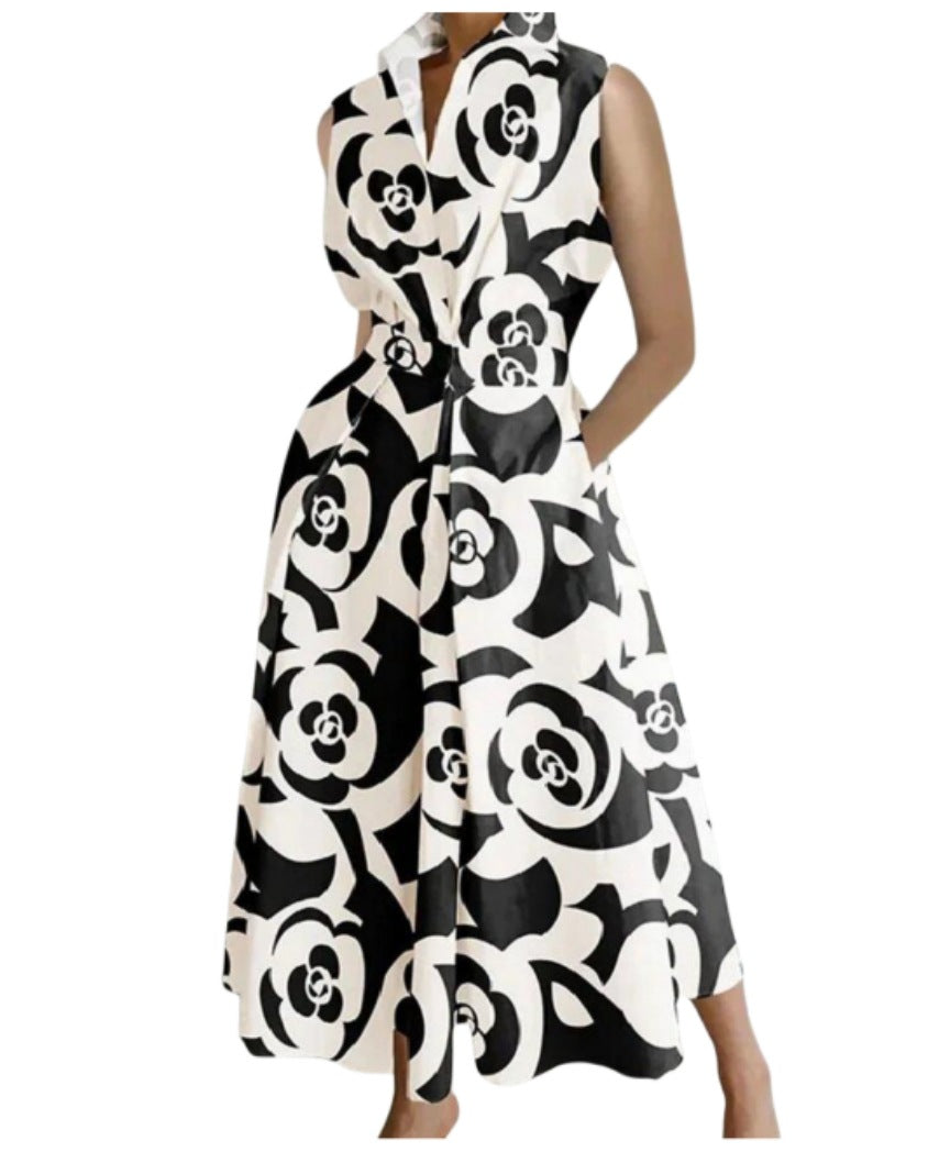 Women's Summer Commuting Fashion Solid Color Button Dresses