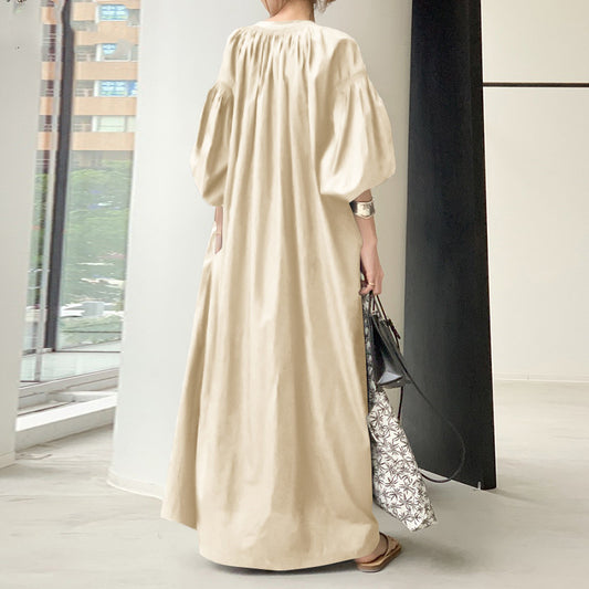 Women's Linen Dress Style Simple Loose Casual Dresses