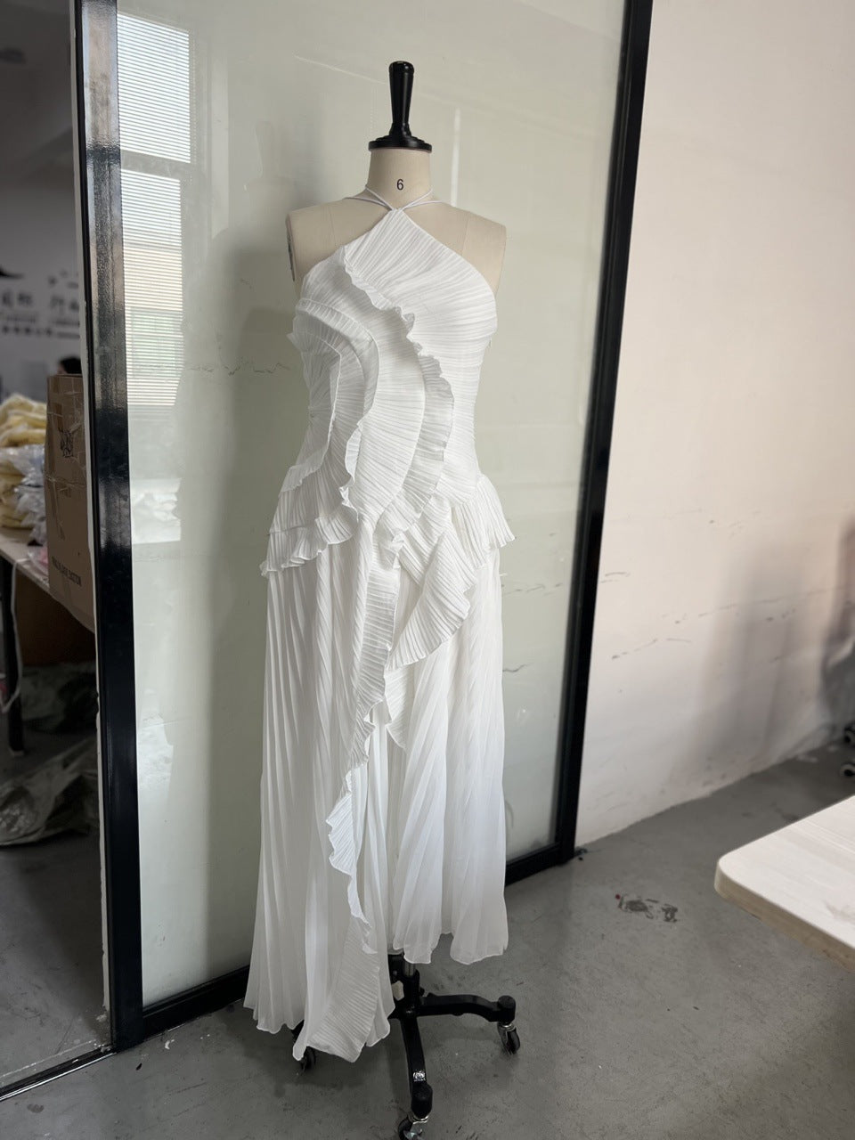 Women's Summer Sexy Halter Ruffled Dress Long Dresses