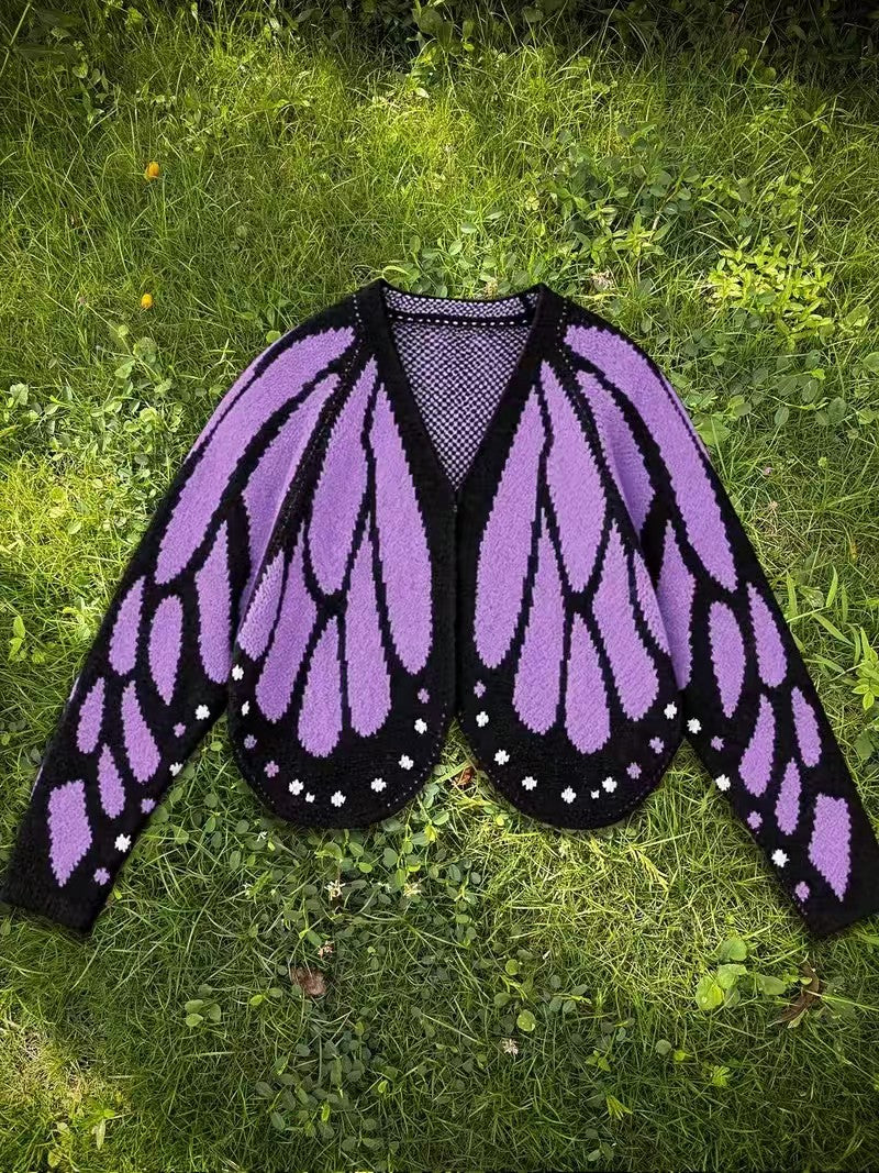 Knitted Batwing Sleeve Emperor Cloak Shawl Contrast Sweater