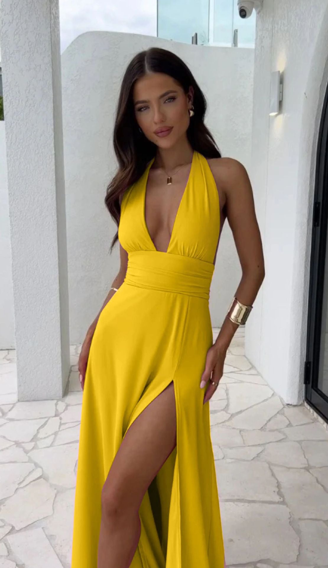 Women's Spring Fashion High Class Elegant Halter Sexy Dresses
