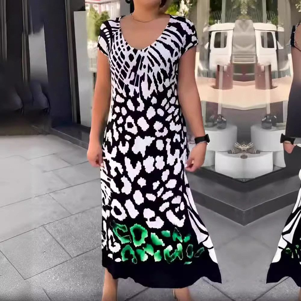 Women's Summer Fashion Printed Loose Long Dress Dresses