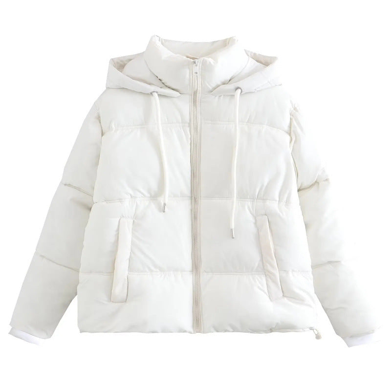Women's Color Simple Hooded Comfort Casual Loose Thick Coats