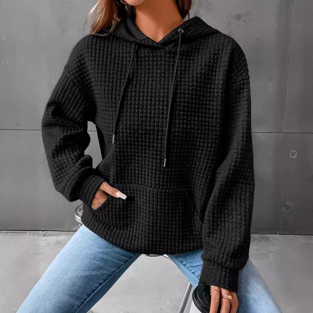 Women's Small Plaid Pocket Long Sleeve Solid Fashion Casual Suit