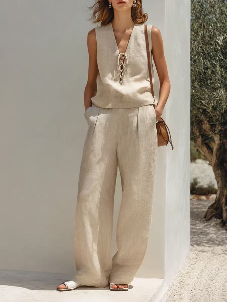 Beautiful Comfortable Classic Women's Minimalist Sleeveless Fashion Casual Suit
