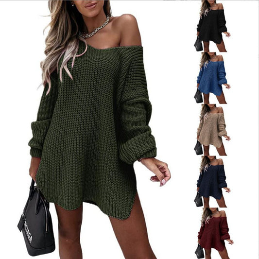 Fashion Women's Solid Color Loose Pullover Sweaters