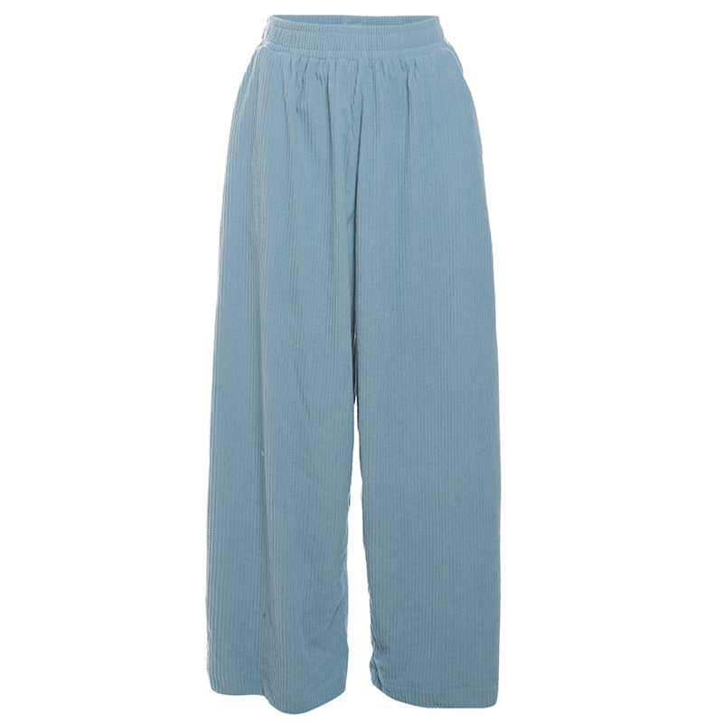 Women's Fashion Street Shooting High Waist Loose Straight Pants