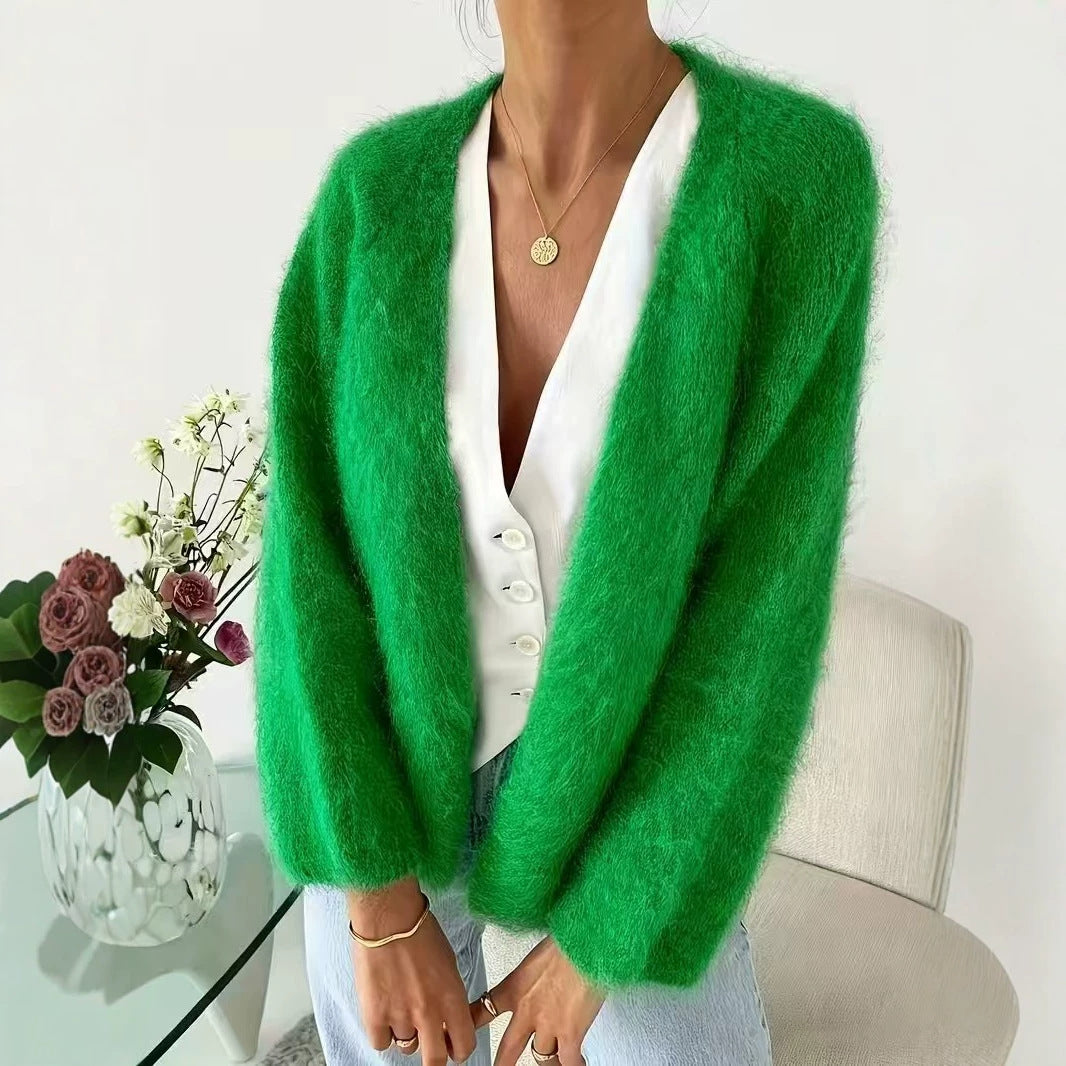Women's Knitted Solid Color Loose Lazy Style Sweater