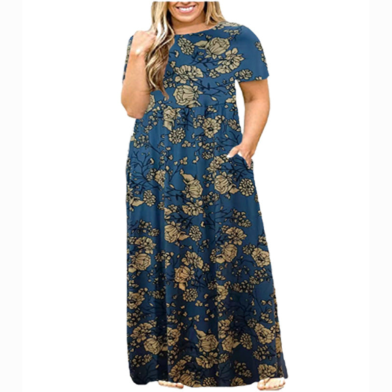 Women's Clothes Sleeve Round Neck Solid Color Dresses